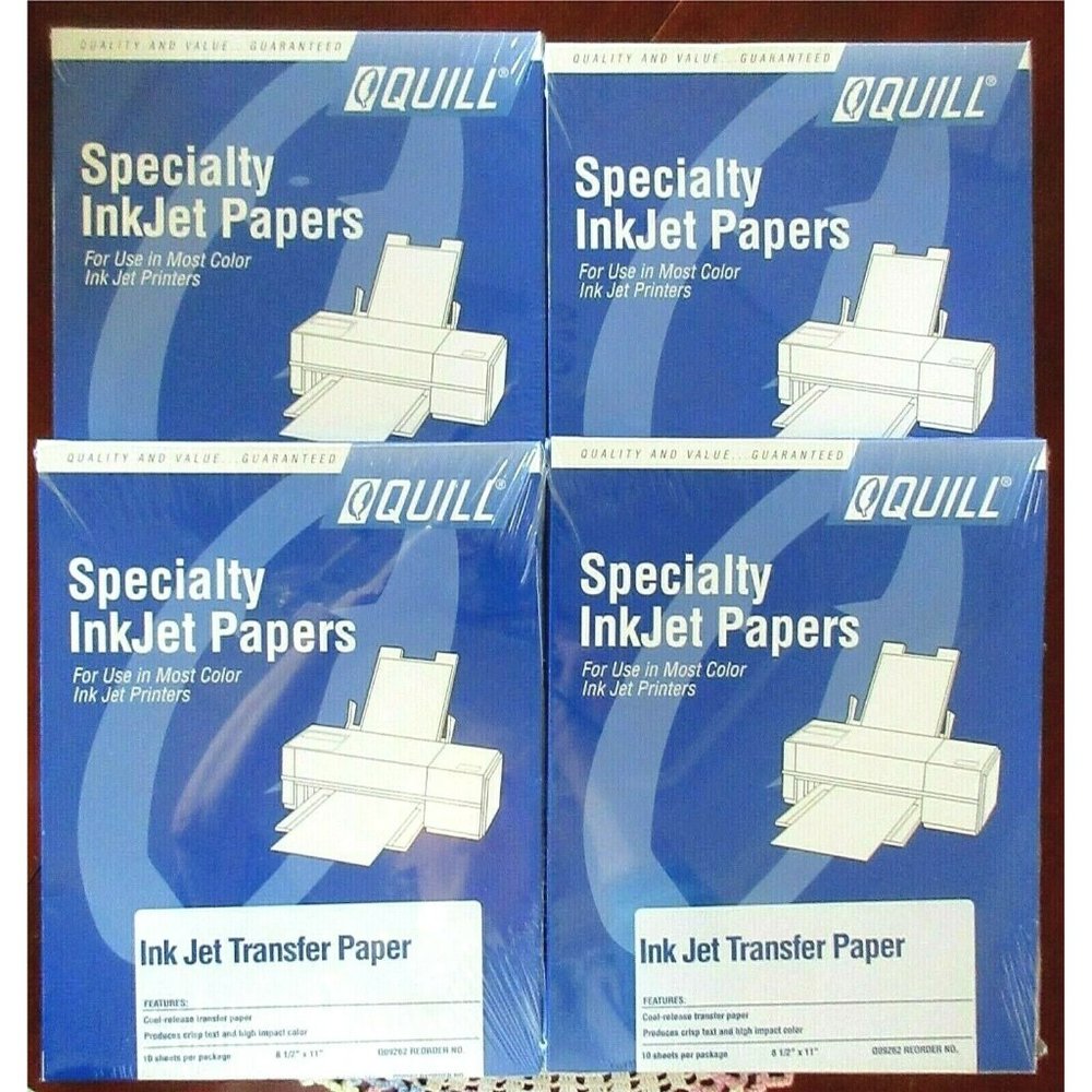 4 Boxes Quill Specialty Ink Jet Transfer Paper